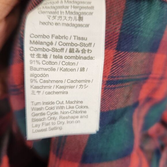 J. Crew Mens Slim Fit LS Cashmere Blend Gingham Print Button Down Shirt Medium - Picture 6 of 6